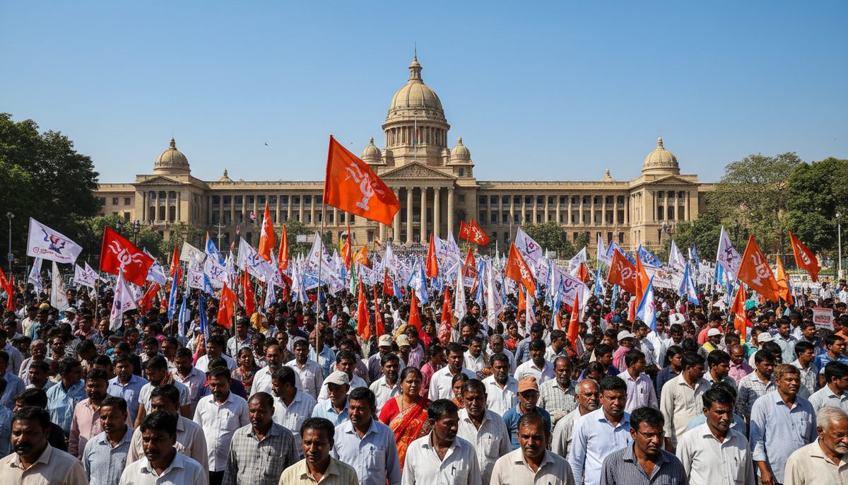 Protestors march in Nagpur against electoral roll revision and Election Commission, carrying banners.