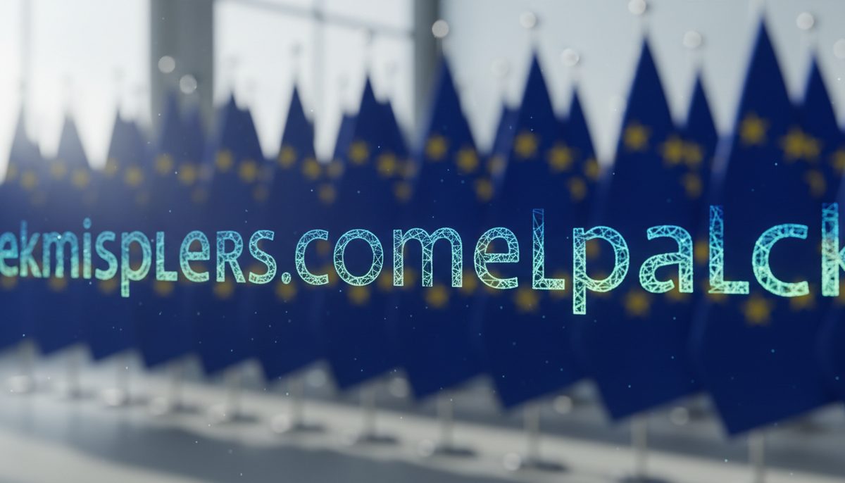 Digital text on a screen with subtle patterns, representing AI watermarking for compliance with EU regulations.
