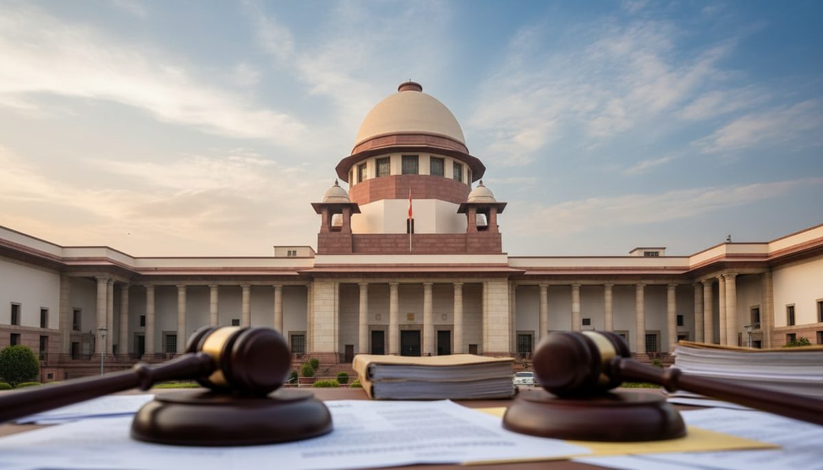 Supreme Court of India building, symbolizing justice and the protection of medical professionals.