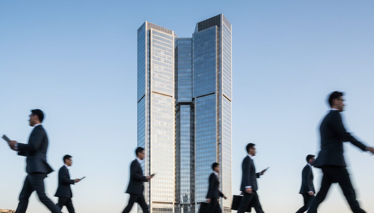 Modern corporate building representing a large conglomerate, symbolizing strategic business decisions and financial restructuring.